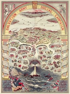 Cartaz da propaganda da campanha social do exército da salvação, Londres, c.1910 (chromolitho)